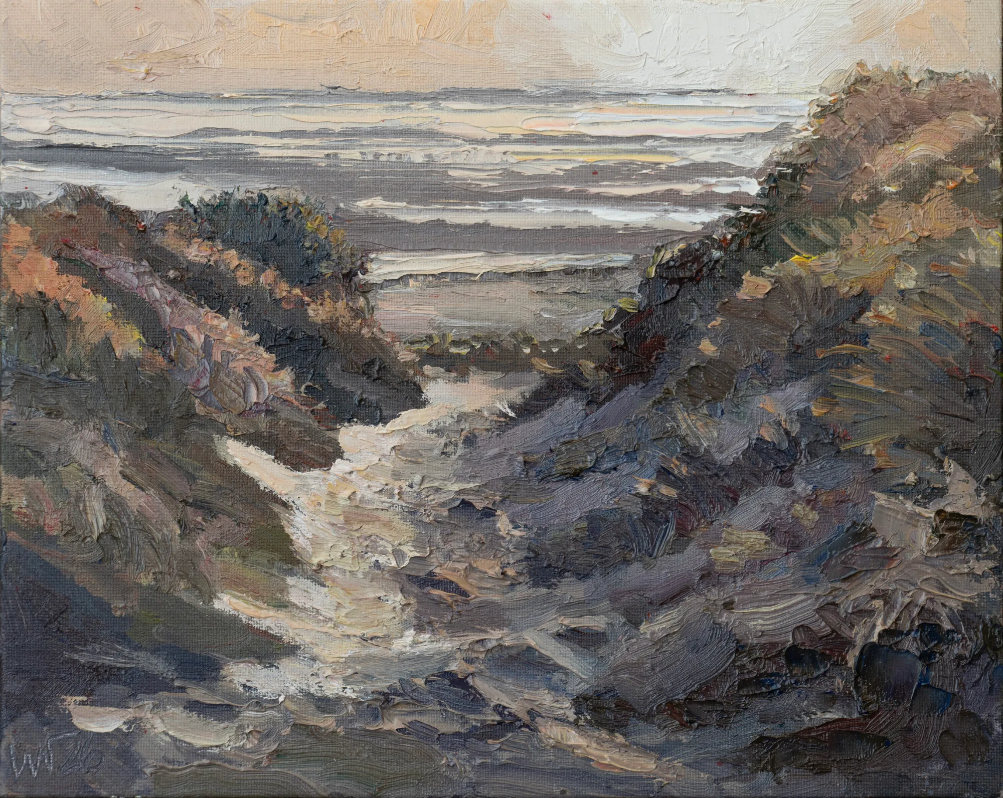 Ölbild „Strandzugang am Wikingwai in Goting“