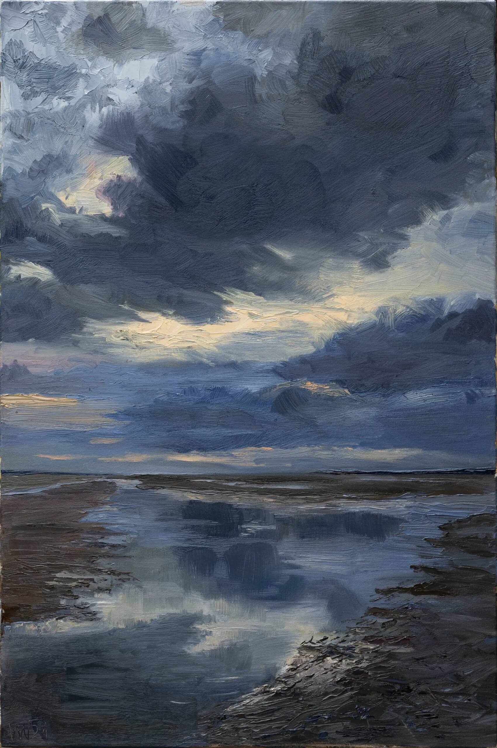 Ölbild „Watt vor Goting“ von Volker Winter