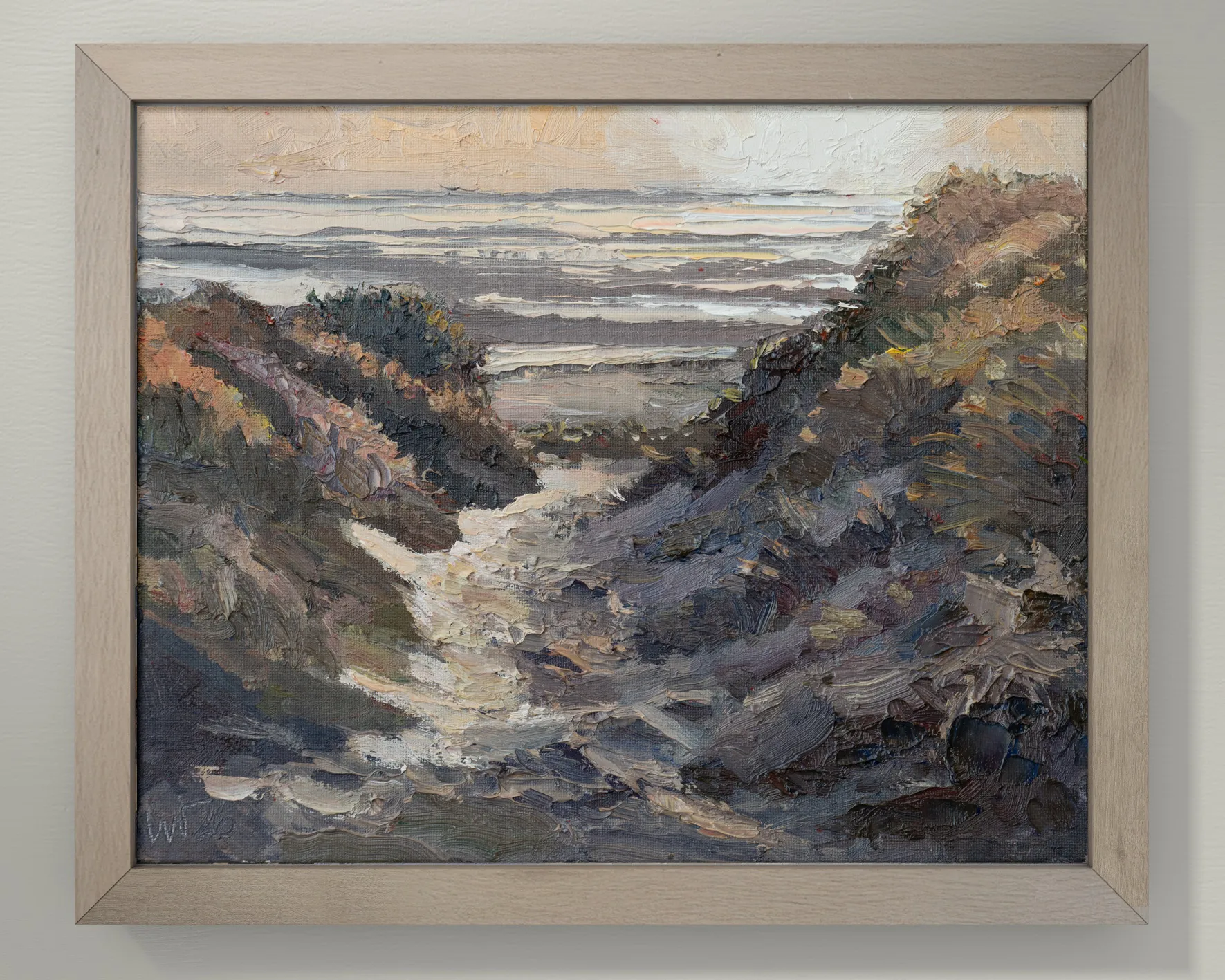 Ölbild „Strandzugang am Wikingwai in Goting“ – mit rahmen