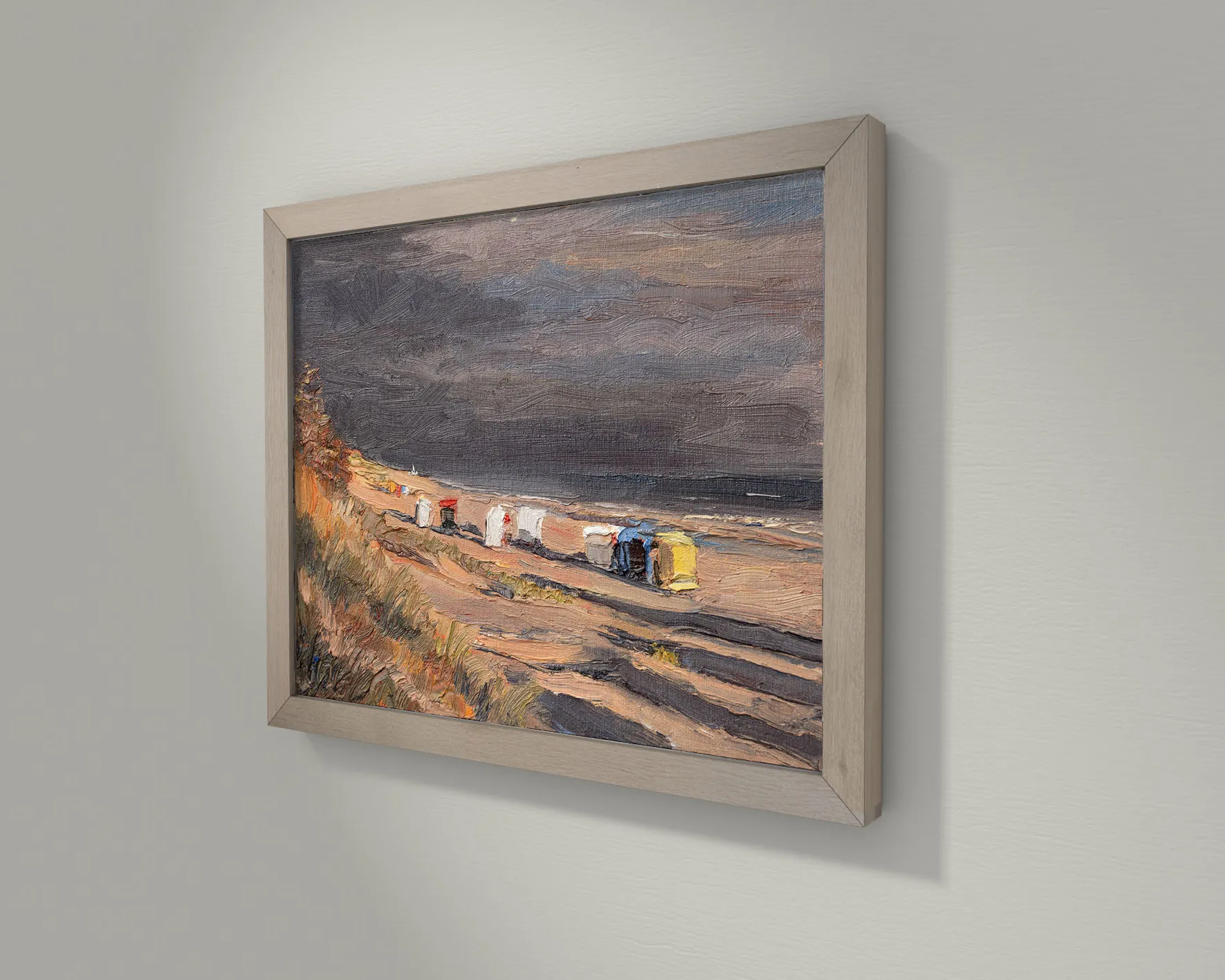 „Strandkörbe vor Goting im Abendlicht“ an der Wand